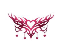 Symmetrical Heart Succubus Temporary Tattoo Waterproof 5-7 Days Sexy Body Art for Women Couples