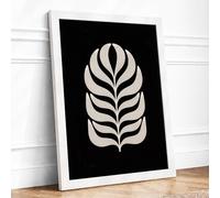 Symmetrical Leaf Form Botanical Framed Wall Art Print A2 White | Ready to Hang, Premium Gi Paper, Fade-Resistant Inks, Securely Packaged, UK Made