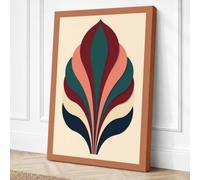 Symmetrical Petals Art Deco Canvas Wall Art Print 18x12 Inch (46 x 30 cm)