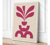 Symmetrical Potted Plant Art Canvas Wall Art Print 24x16 Inch