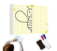 Symmetry Drawing - Thickened Cardboard 5.51x3.94 Inches | Grid Pattern Tracing Board Cards | Educational Writing Training Tool for Kids Boys Girls Learning Practice and Skill Development Use