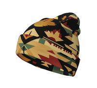 Symmetry This Adult Knitted hat Features a Printed Beanie Perfect for Fall and Winter Providing Warmth and Comfort Black