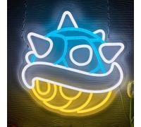 Symone Anime Blue Shell Neon Signs, USB Powered Dimmable LED Lamp Children's Room Decor, for Mario kart Decor Gaming Party Supplies Game Room Bedroom, Cartoon Gaming Themed Gifts(13 * 13in)