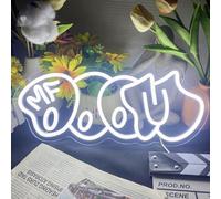 Symone Mf Doom Neon Signs, USB Powered Dimmable LED Lamp Classic Hip Hop Decor, for Bedroom Music Lovers Urban Chic Modern Studio Decor, Personalized Gifts for Music Lovers(16.1 * 6.7 in)