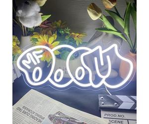 Symone Mf Doom Neon Signs, USB Powered Dimmable LED Lamp Classic Hip Hop Decor, for Bedroom Music Lovers Urban Chic Modern Studio Decor, Personalized Gifts for Music Lovers(16.1 * 6.7 in)