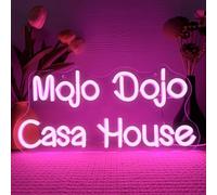 Symone Mojo Dojo Casa House Neon Sign, 15.7 x 7.5 inches, Acrylic, Wall Mount, Contemporary Style, Neon Sign with Text, Home Decor, Themed Rooms, Parties, Business Signage