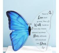 Sympathy & Bereavement Gifts - Acrylic Butterfly Memorial Decor for Loss of Loved Ones - Graveside & Table Remembrance Plaque