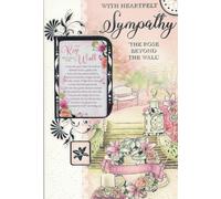 Sympathy Card 9 x 6 Inch With Plastic Keepsake Wallet, The Rose Beyond The Wall Bereavement Condolence Greeting for Loss of Loved One