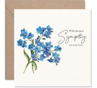 Sympathy Card - Deep Sympathy For Your Loss - Bereavement Card for Colleague Friends, 145mm x 145mm Neighbour Family Mournful Greeting Cards