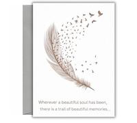 Sympathy Card Feather Birds Wherever A Beautiful Soul Has Been Bereavement Card Thinking Of You Condolence Remembrance Card For Loss Of Loved One SYM07