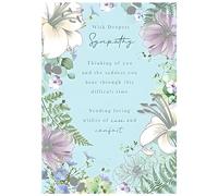 Sympathy Card - Floral Border and Sentiment Verse - Special Finish - Made in the UK - Eco-Friendly