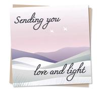 Sympathy Card for Loss of A Loved One - Beautiful, Mountains, Landscape, Doves - Sending You Love And Light - Condolences Daughter, Son, Child, Grandchild, Friend, Partner, Relative