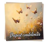 Sympathy Card for Loss of Loved One - Butterflies, Wildflowers, Beautiful - Deepest Condolences - Condolences For Daughter, Son, Child, Grandchild, Best Friend, Partner, Relative, Colleague