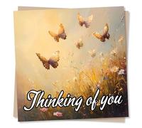 Sympathy Card for Loss of Loved One - Butterflies, Wildflowers, Beautiful - Thinking Of You - Condolences for Daughter, Son, Child, Grandchild, Best Friend, Partner, Relative, Colleague, Women