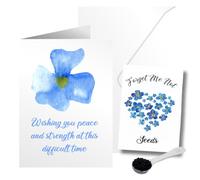 Sympathy Card Gift of Forget Me Not Seeds Matching Seed Packet Memory Card - Peace & Strength