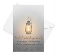 Sympathy Card Heartfelt Condolences Card for Loss of Mum Dad Husband Loved One Deepest Bereavement Card with Envelope Thinking of You Greeting Cards for Grieving Friend Memorial，12x17cm