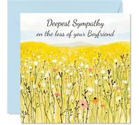Sympathy Card Loss of Boyfriend - Field of Memories - Mourning Bereavement Cards for Adults, 145mm Condolences Thinking of You Greeting Cards