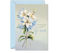 Sympathy Card Loss of Friend - Floral Deepest Sympathy Flowers - Mourning Bereavement Cards for Adults, A5 Condolences Thinking of You Greeting Cards