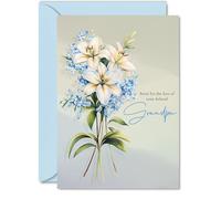Sympathy Card Loss of Grandpa - Floral Deepest Sympathy Flowers - Mourning Bereavement Cards for Adults, A5 Condolences Thinking of You Greeting Cards