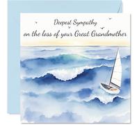 Sympathy Card Loss of Great Grandmother, Sail into the Sunset
