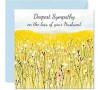 Sympathy Card Loss of Husband - Field of Memories - Mourning Bereavement Cards for Adults, 145mm Condolences Thinking of You Greeting Cards