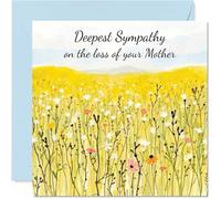 Sympathy Card Loss of Mother, Field of Memories | Mourning Bereavement Cards for Adults, 145mm Condolences Thinking of You Greeting Cards
