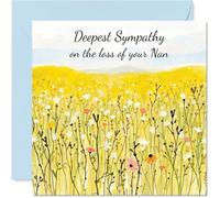 Sympathy Card Loss of Nan - Field of Memories - Mourning Bereavement Cards for Adults, 145mm Condolences Thinking of You Greeting Cards