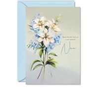 Sympathy Card Loss of Nan - Floral Deepest Sympathy Flowers - Mourning Bereavement Cards for Adults, A5 Condolences Thinking of You Greeting Cards