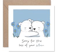Sympathy Card - Sorry For Loss of Your Mummy - Bereavement Card for Son Daughter, 145mm x 145mm Mum Mother Mournful Greeting Cards