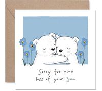Sympathy Card - Sorry For Loss of Your Son - Bereavement Card for Dad Mum, 145mm x 145mm Step Son Step Child Mournful Greeting Cards