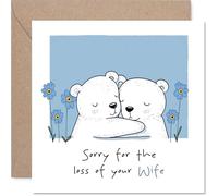 Sympathy Card - Sorry For Loss of Your Wife - Bereavement Card for Husband Partner, 145mm x 145mm Partner Spouse Mournful Greeting Cards