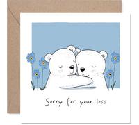 Sympathy Card - Sorry For Your Loss - Bereavement Card for Colleague Friends, 145mm x 145mm Neighbour Family Mournful Greeting Cards