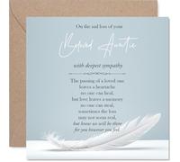 Sympathy Card - The Sad Loss of Your Auntie - Bereavement Card for Nephew Niece, 145mm x 145mm Aunt Aunty Mournful Greeting Cards
