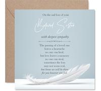 Sympathy Card - The Sad Loss of Your Sister - Bereavement Card for Brother Sister, 145mm x 145mm Sis Sibling Mournful Greeting Cards