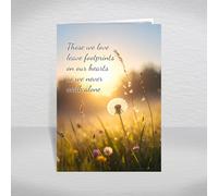 Sympathy Card “Those We Love Leave Footprints” - A5 Bereavement Condolence Card, Blank Inside, Dandelion & Wildflower Design