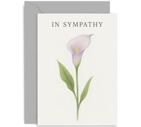 Sympathy Card - Watercolor Calla Lily Design - Gentle Condolences For Him Or Her - Illustrated Bereavement Card - Blank Inside With Envelope