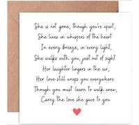 Sympathy Cards 14x14cm, Condolence Bereavement Card with Poem Inside, Blank Inside to Personalise, Kraft Brown Envelope - Deepest Sympathy Card (01)