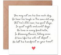 Sympathy Cards 14x14cm, Condolence Bereavement Card with Poem Inside, Blank Inside to Personalise, Kraft Brown Envelope - Deepest Sympathy Card (White)