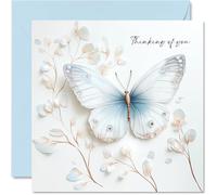 Sympathy Cards - Butterfly - Minimal Floral Condolences Card, Mourning Bereavement Cards for Adults, Sorry For Your Loss Thinking of You Card, 145mm Flowers Greeting Card