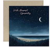 Sympathy Cards - 'Deepest Sympathy' Star Sky, Thinking of You for Women and Men - Bereavement Gifts for Loss of Dad Mum Sister Brother Husband Wife, Memorial Present - Blank Inside with Envelope