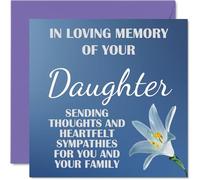 Sympathy Cards - In Loving Memory Of Your Daughter Card - Sorry Mourning Bereavement Cards for Adults, 145mm Condolences Thinking of You Card, Flowers Sympathy Greeting