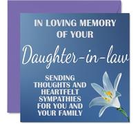 Sympathy Cards - In Loving Memory Of Your Daughter in law Card - Sorry Mourning Bereavement Cards for Adults, 145mm Condolences Thinking of You Card, Flowers Sympathy Greeting