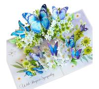 Sympathy Cards Loss of Mum | 3D Pop Up Greeting Card With Deepest Sympathy Card Loss of Pet Mom Nan Mam Mother Father Dad Child Grandma Thinking Of You (Size 15x20 cm - Butterflies)