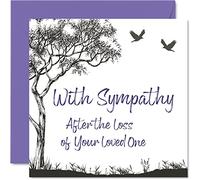 Sympathy Cards Thinking of You Cards - Lost Loved Floral Snowdrops Condolences Card, Mourning Bereavement for Adults, Sorry For Your Loss, 145mm Flowers Sympathy Greeting