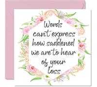 Sympathy Cards Thinking of You Cards - Saddened By Your Loss - Condolences Card, Mourning Bereavement for Adults, Thinking of You, Sorry For Your Loss, 145mm Sympathy Greeting