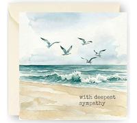 Sympathy Cards - Thinking of You - Condolence Card for Bereavement Funeral and Loss - with Ivory Envelope - Size: 14.5cm