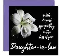 Sympathy Cards - With Deepest Sympathy On The Loss Of Your Daughter in law Card - Sorry Mourning Bereavement Cards for Adults, 145mm Condolences Thinking of You Card, Flowers Greeting