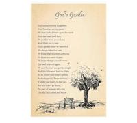 Sympathy & Comfort Gift - God's Garden Poem in Calligraphy Canvas Wall Art, Bereavement Memorial Print for Funeral Home or Home Decor(Framed,12x18inch(30x45cm))