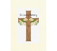 Sympathy Cross, In Loving Memory Counted Cross Stitch A5 Ivory Card Kit