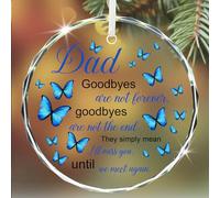 Sympathy Crystal Hanging Ornaments - Memorial & Remembrance Gifts for Loss of Father, Bereavement & Condolences, Christmas Glass Ornament